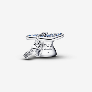 Charm Bạc Mũ Tốt Nghiệp Sparkling Blue 2026