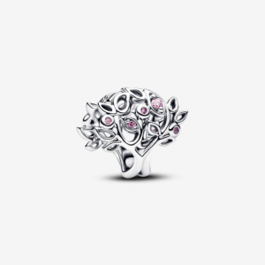 Charm Bạc Pandora Cây Gia Đình Đá Hồng